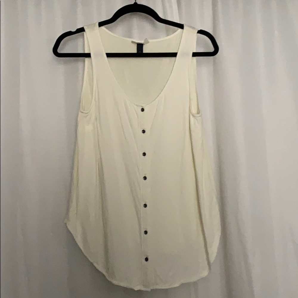 White button down tank top